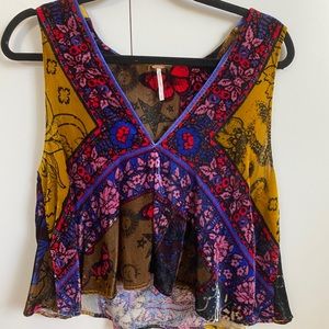 Free People velvet cropped tank